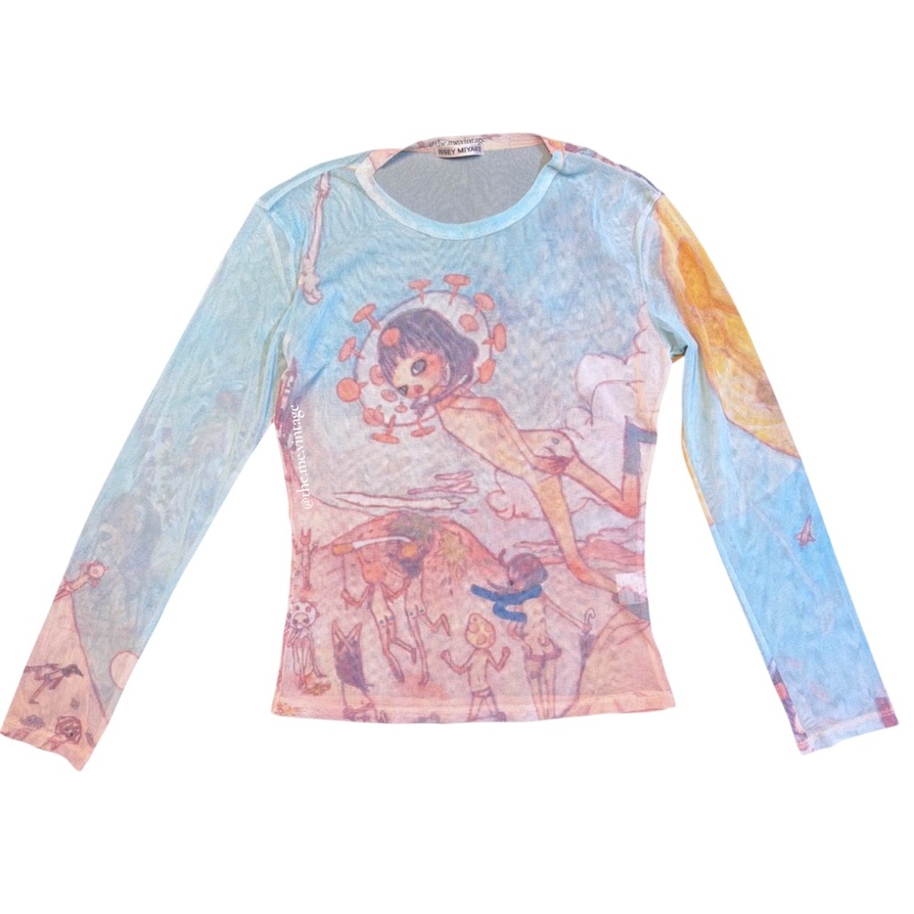 Issey Miyake x Aya Takano A/W 2004 'Moon' Long Sleeve Mesh  Top